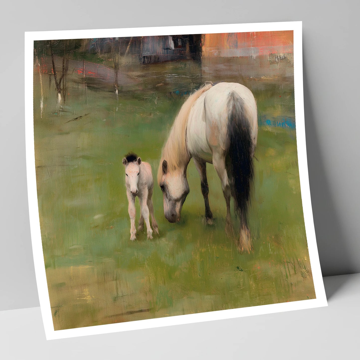 Quiet Pastoral Bond mare & foal art print