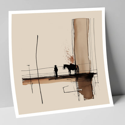 Quiet Western Horizon western horse art print