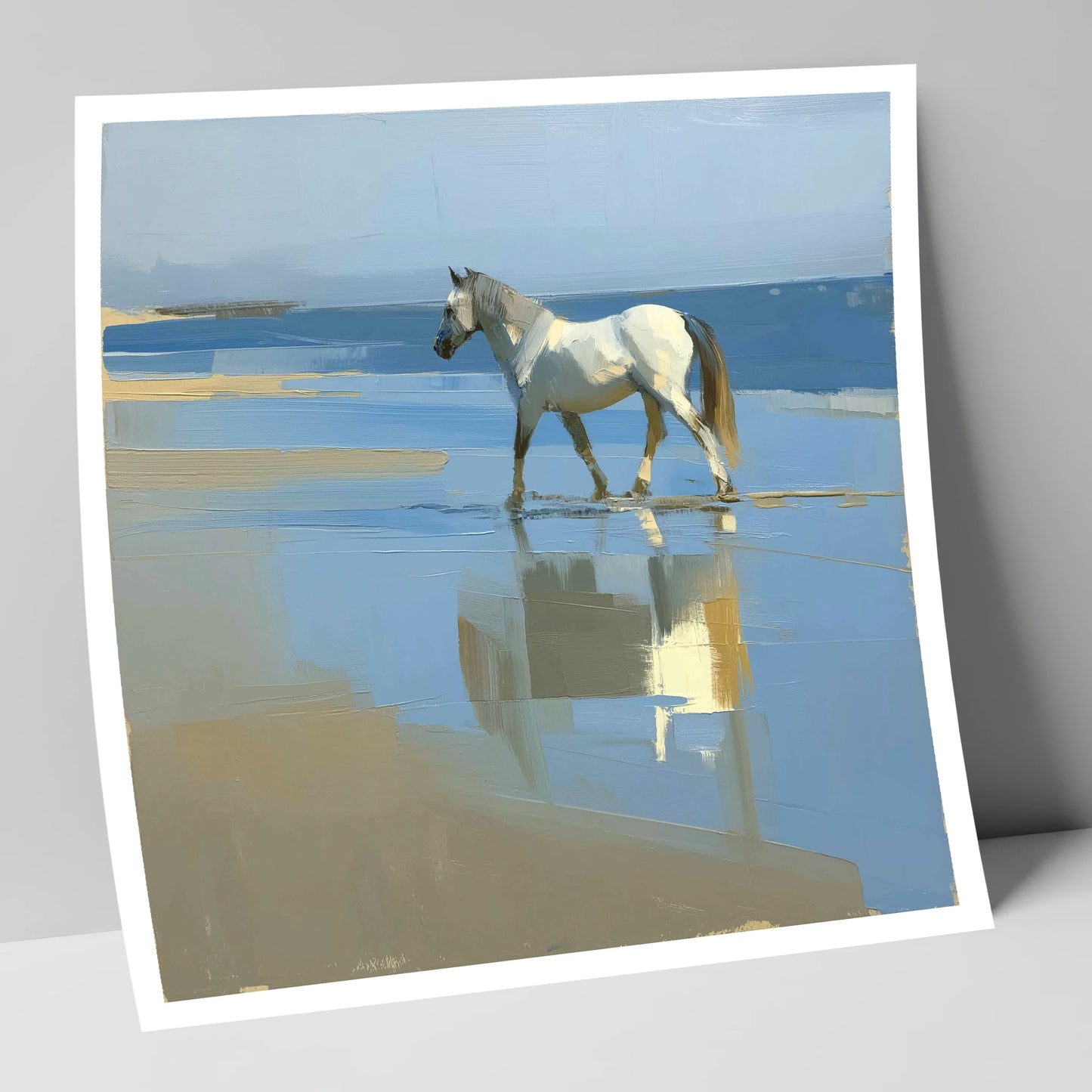 Shoreline Reflection horse landscape art print