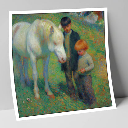 The Gentle Grey horse & rider art print