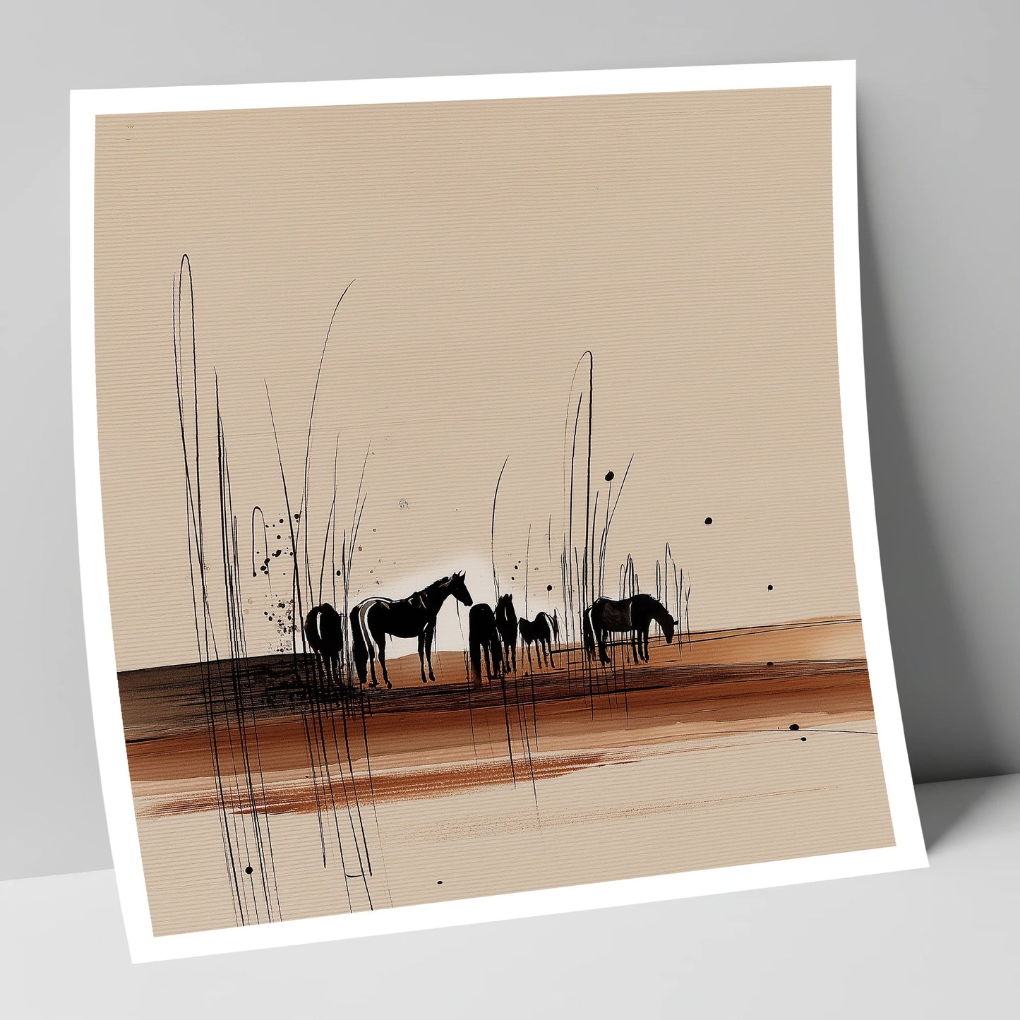 Whispers in the Reeds horse landscape art print