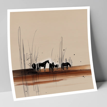 Whispers in the Reeds horse landscape art print
