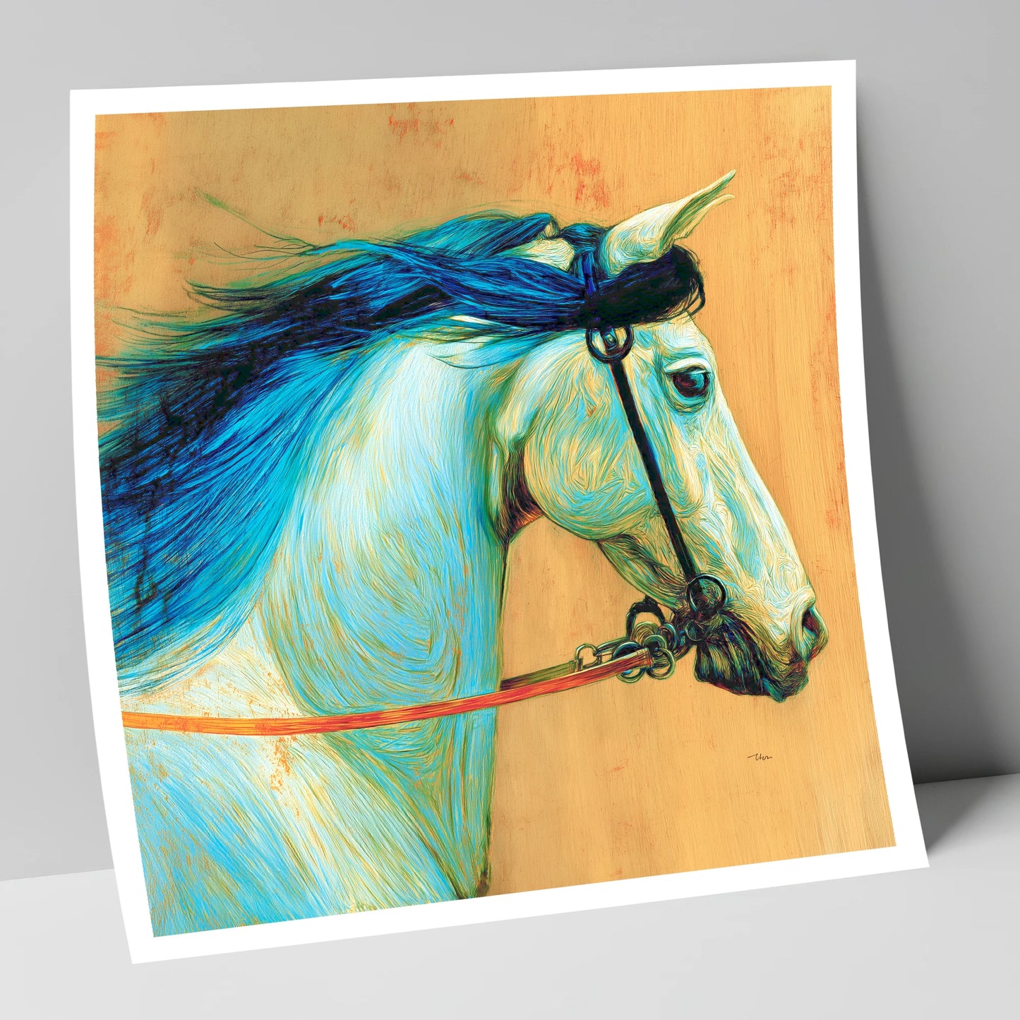 Cerulean Spirit horse portrait art print