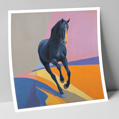 Midnight Cadence in Colour horse breed art print
