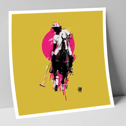 The Vibrant Chukka polo horse art print