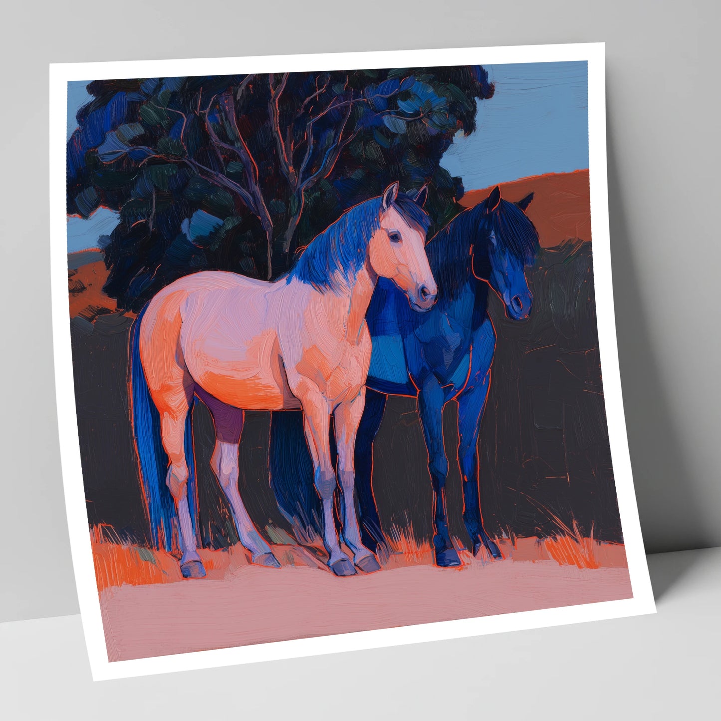 Contrasting Companions horse landscape art print