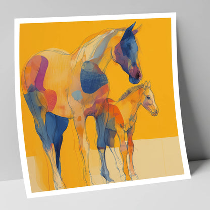 Golden Horizon Connections mare & foal art print