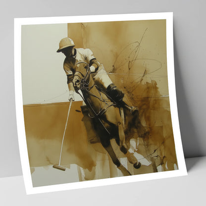 Sepia Polo Momentum polo horse art print
