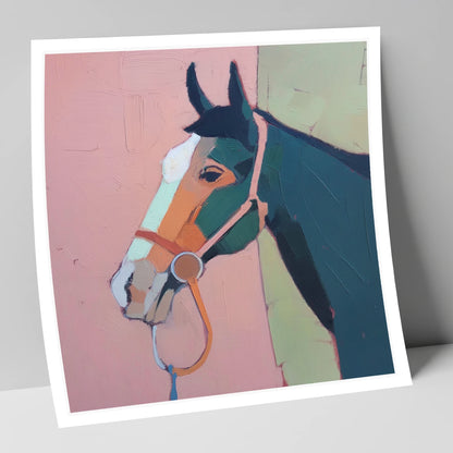 Modern Geometric Profile horse portrait art print