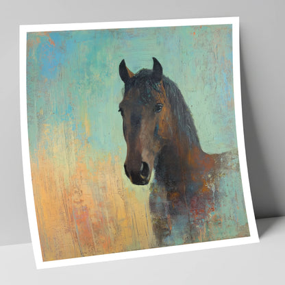The Steadfast Bay horse portrait art print