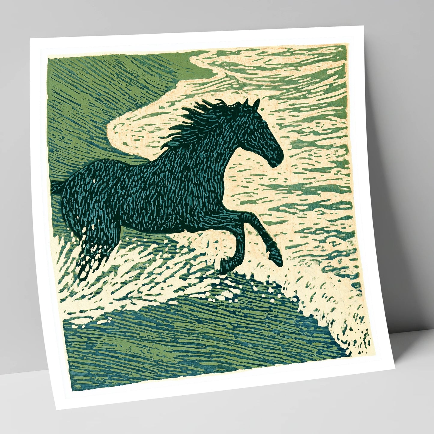 Wild Sea Canter beach horse art print
