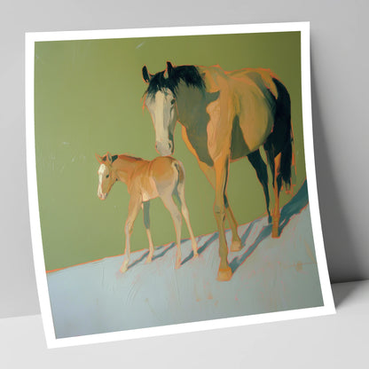 Sunlit Bonds mare & foal art print