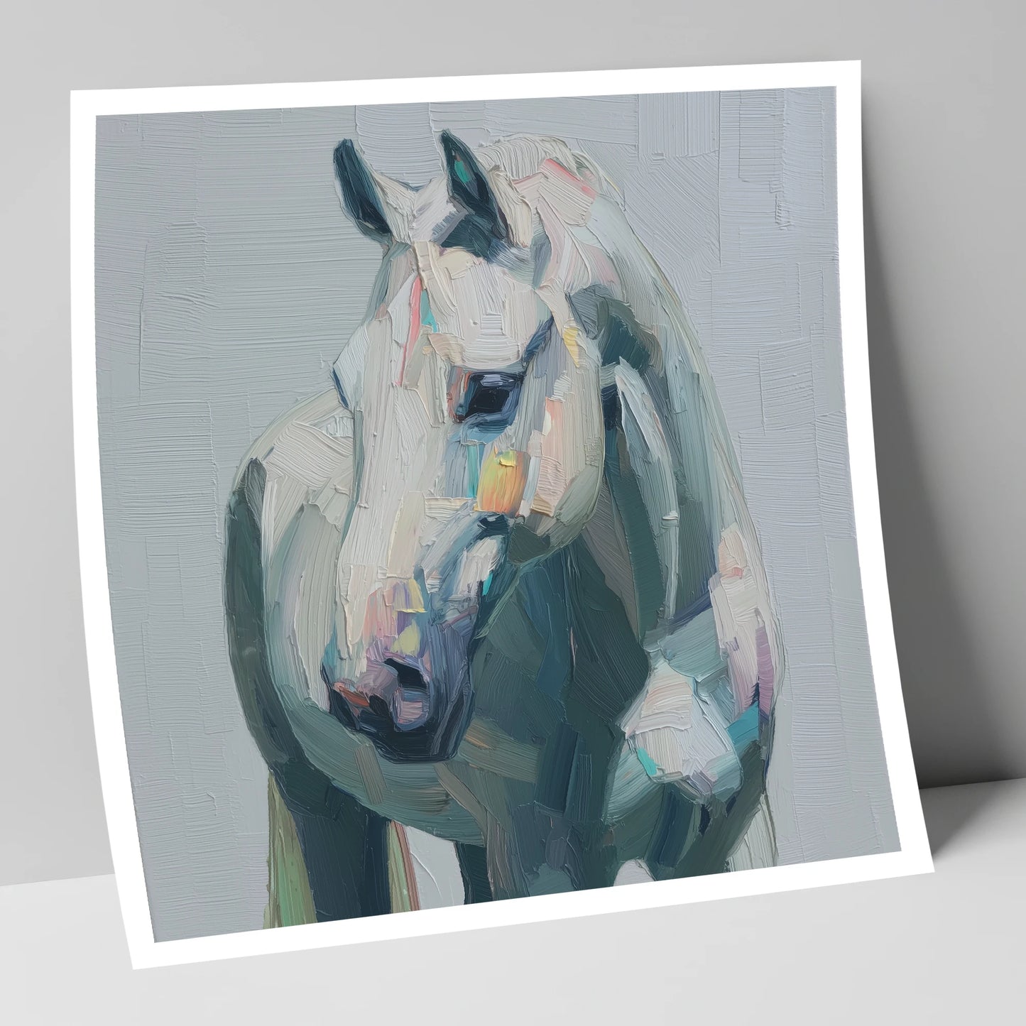 Serene Grey Portrait horse breed art print