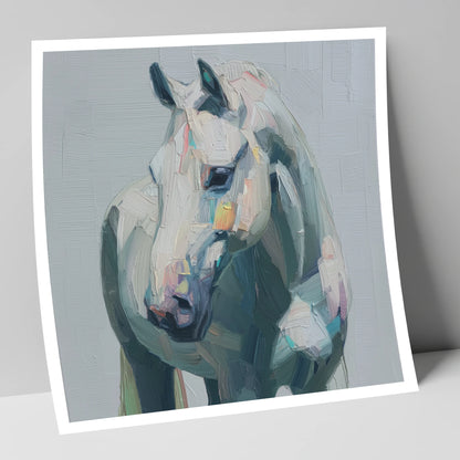 Serene Grey Portrait horse breed art print