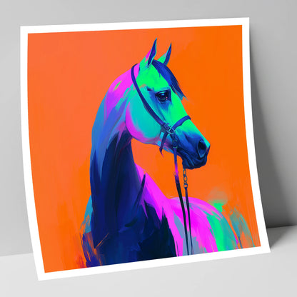Technicolour Arabian horse breed art print