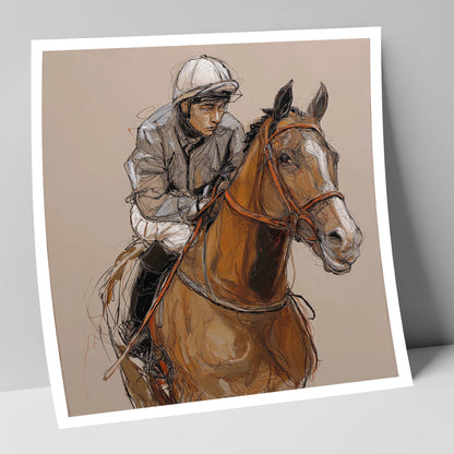 Moments Before the Off racing horse art print