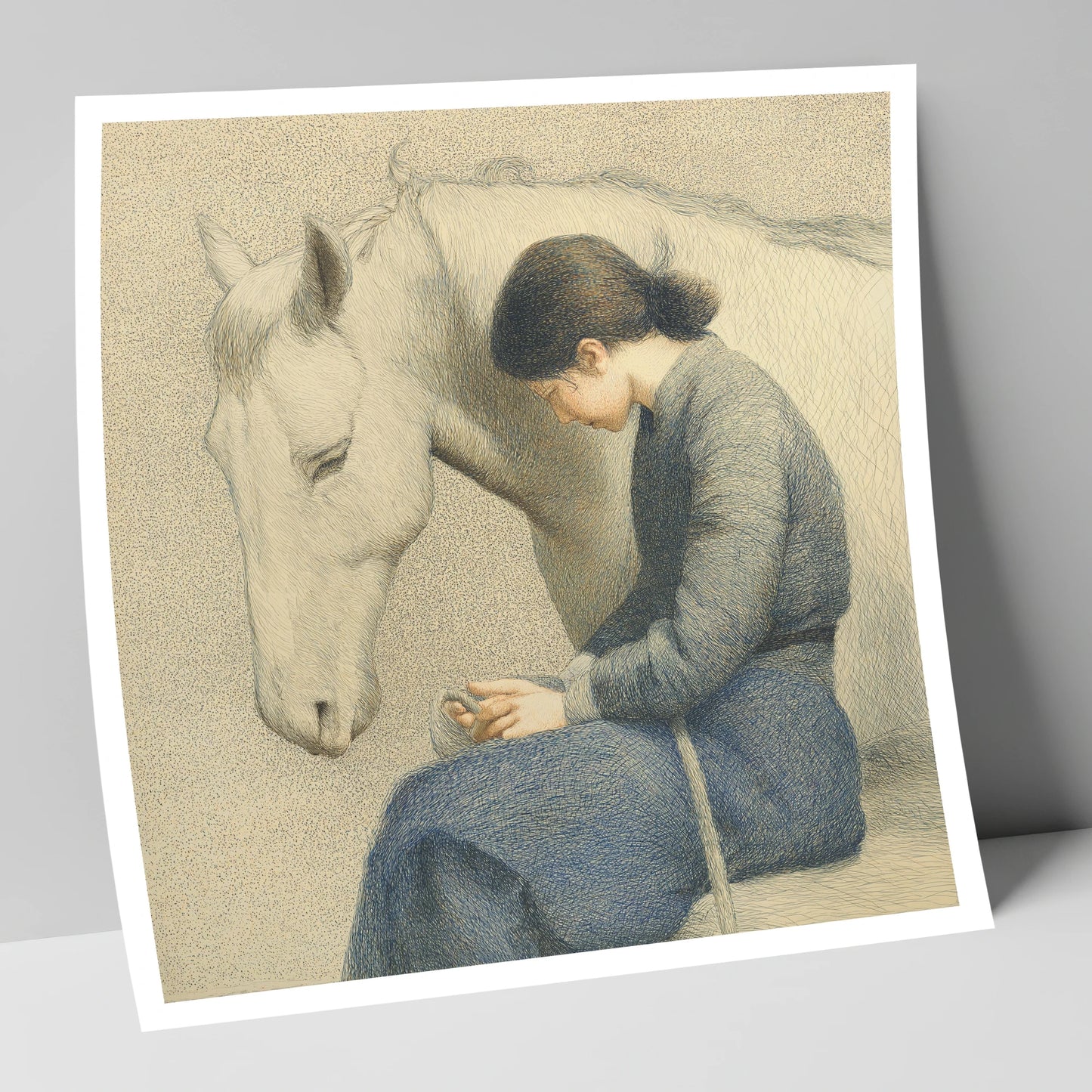 Solace in Stillness horse & rider art print