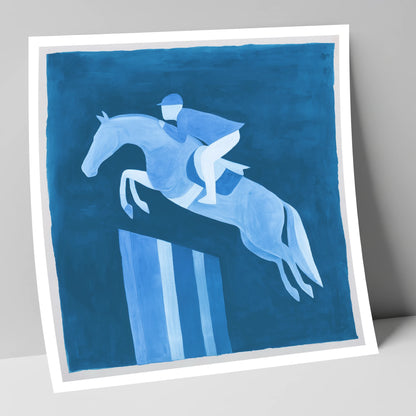 Azure Ascent show jumping horse art print