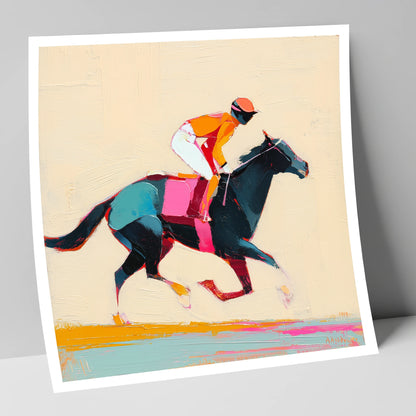Colour on the Turf racing horse art print