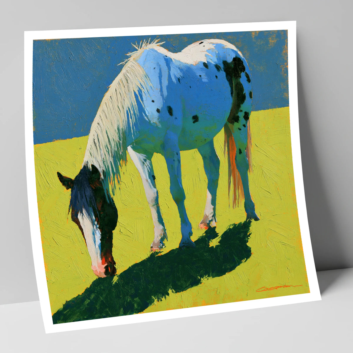 Vibrant Appaloosa Horse Grazing horse breed art print