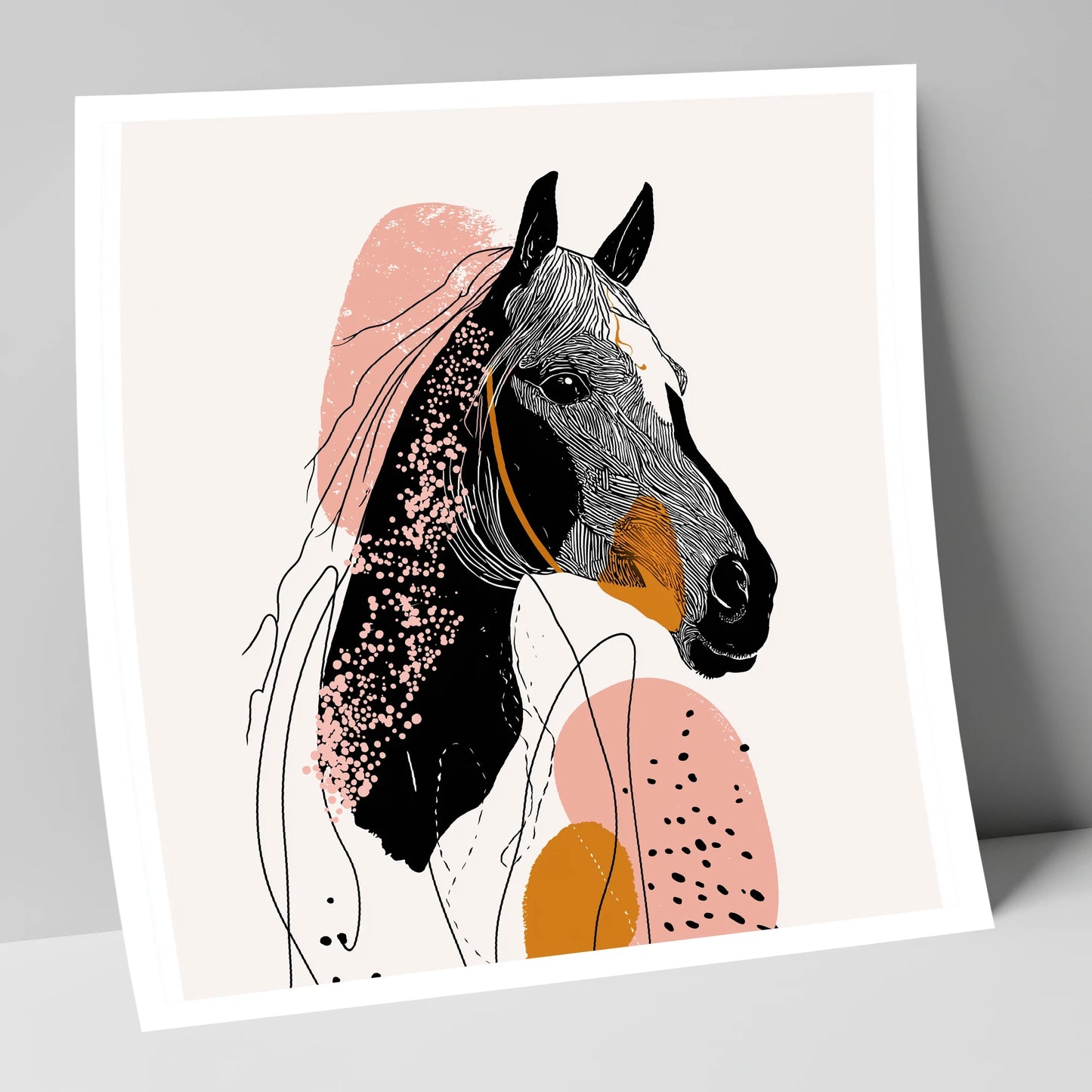 Abstract Racing Silhouette racing horse art print