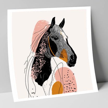 Abstract Racing Silhouette racing horse art print