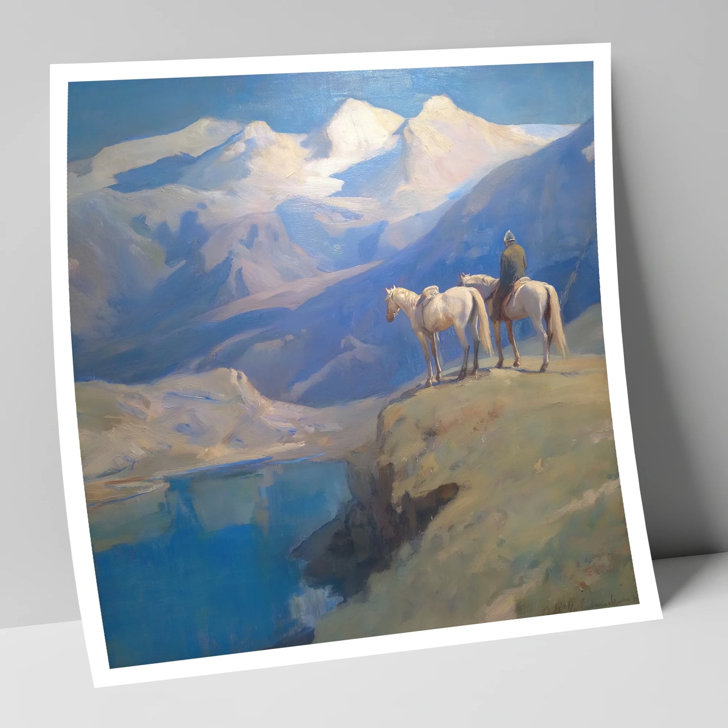 Alpine Vantage Point horse landscape art print