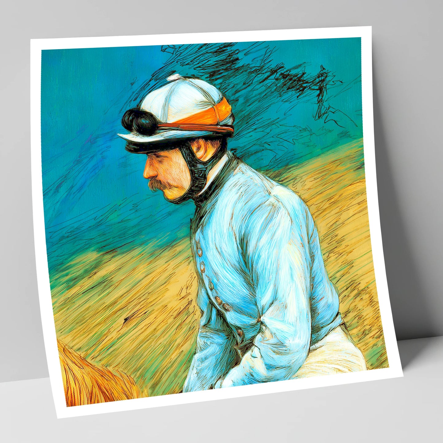 The Cerulean Silks racing horse art print