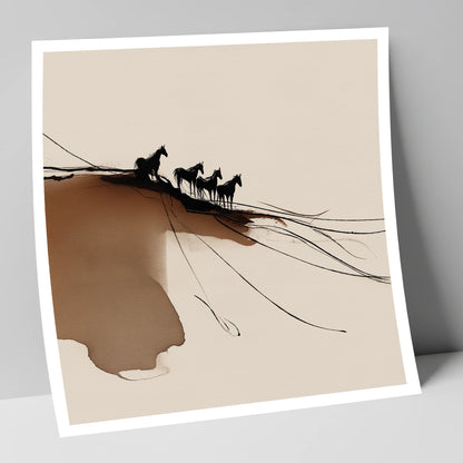 Herd on the Horizon wild horses art print