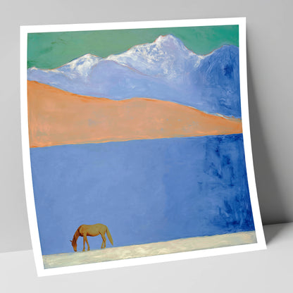 Alpine Solitude horse landscape art print