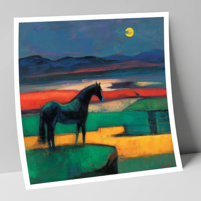 Midnight Solitude horse landscape art print