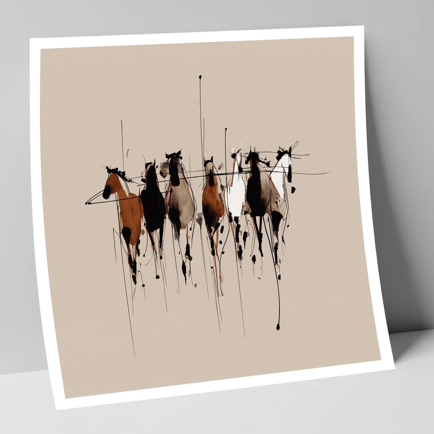The Fluid Herd wild horses art print