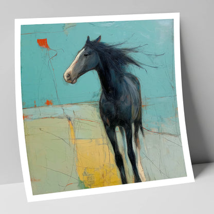 Abstract Windswept Equine horse portrait art print