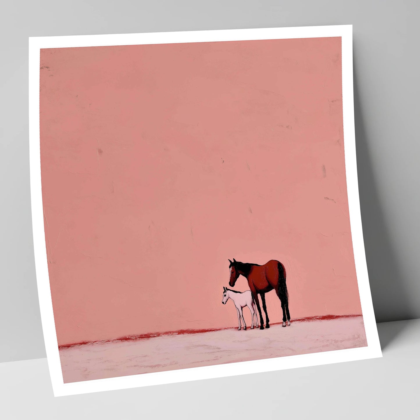 Dusty Rose Bond mare & foal art print