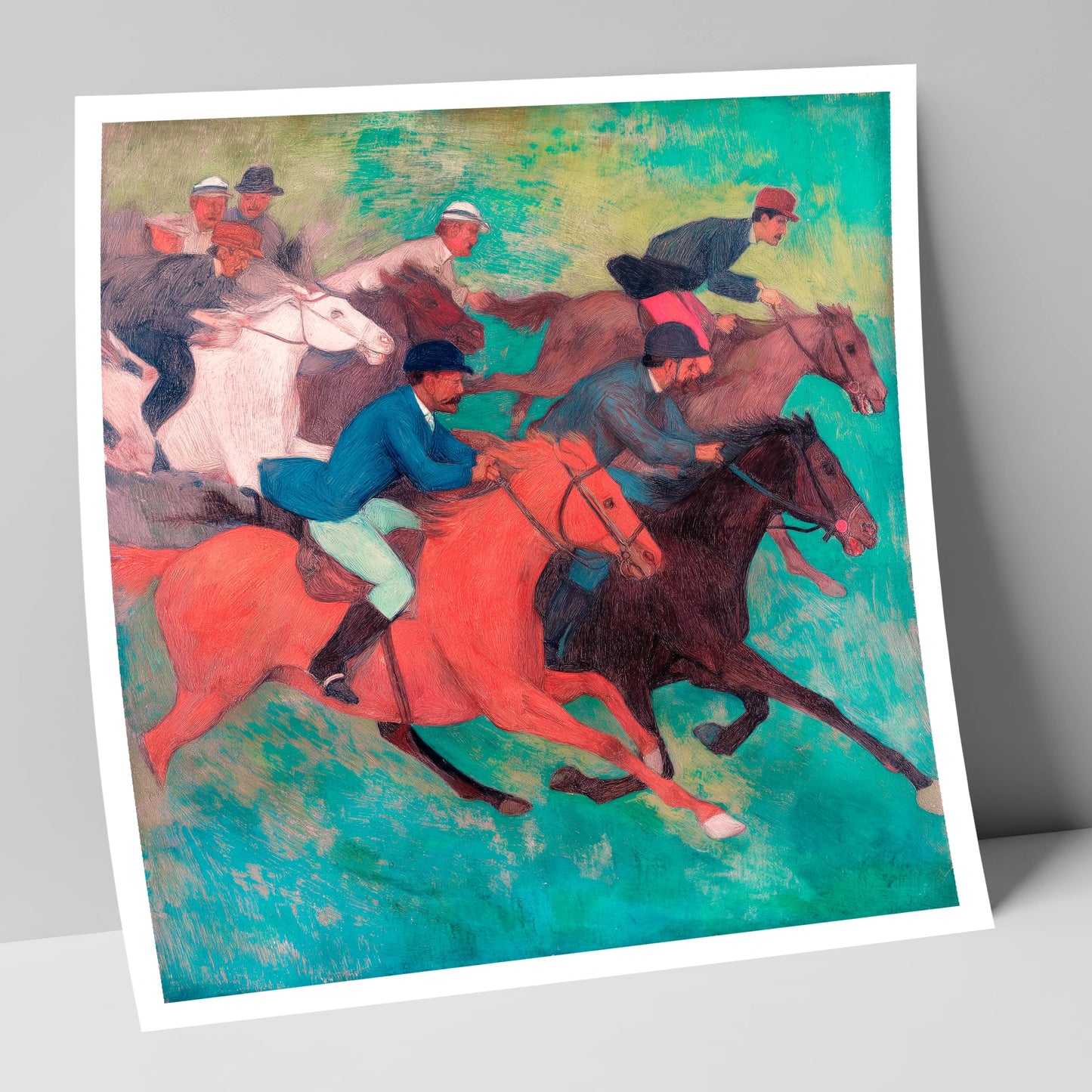 The Crimson Stride racing horse art print