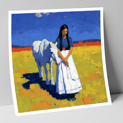 Sunlit Companion horse & rider art print