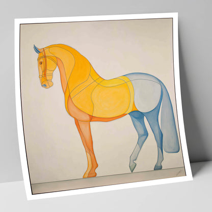 Amber and Slate Harmony dressage horse art print