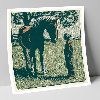 Kindred Spirits horse & rider art print