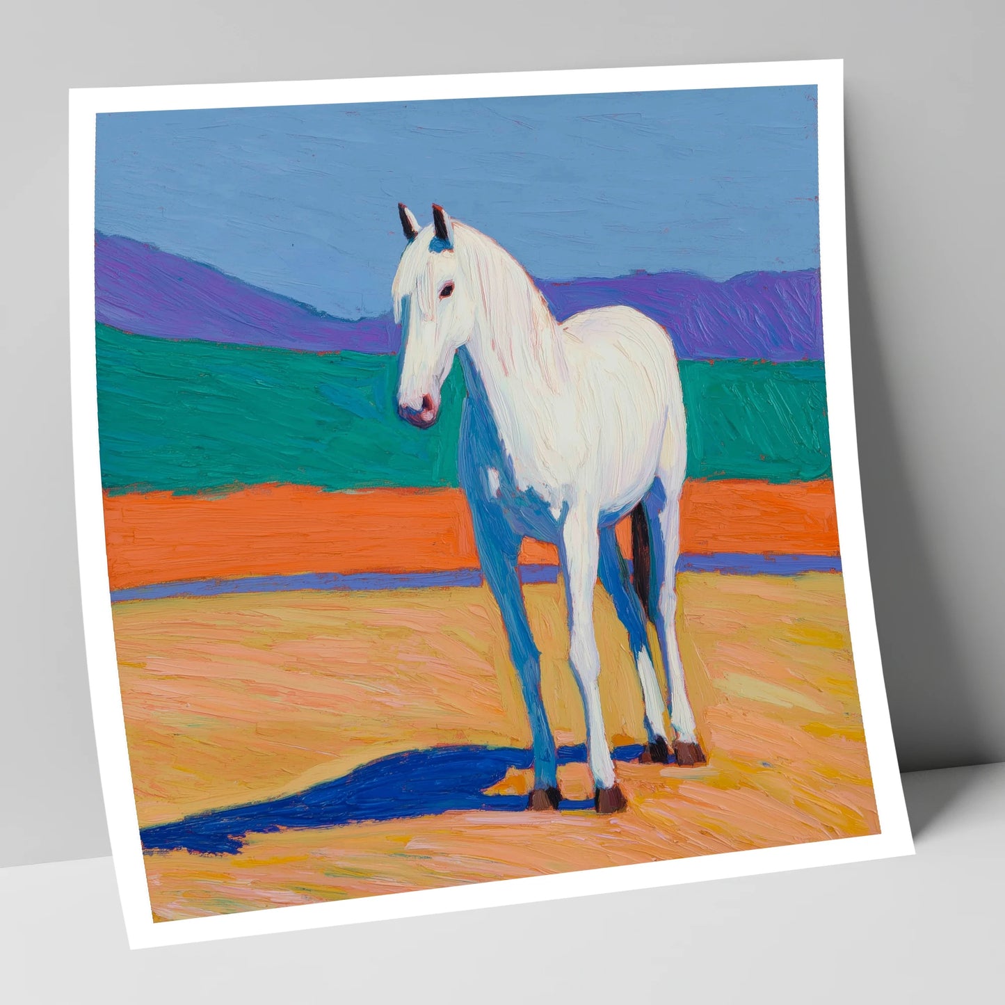 The Vibrant Grey horse breed art print