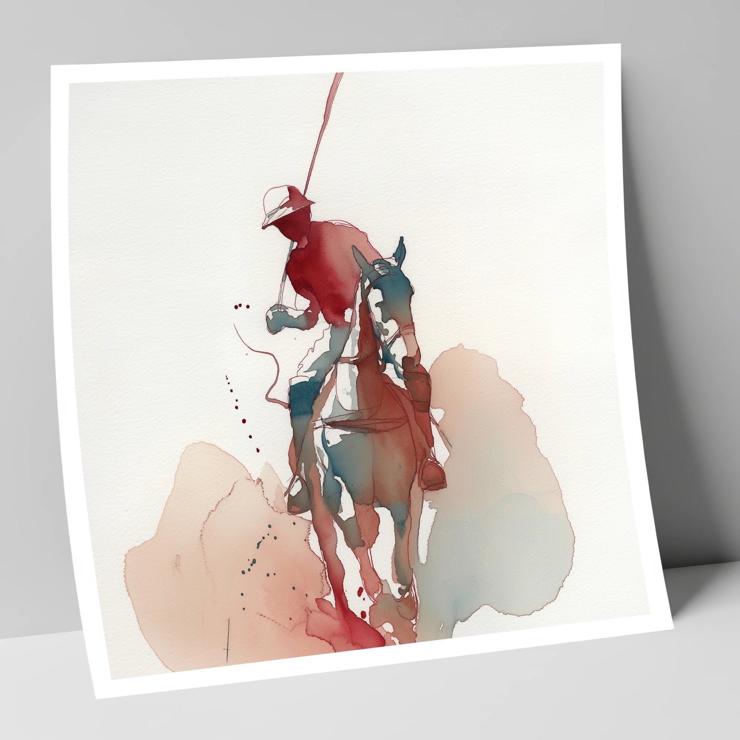 The Crimson Strike polo horse art print