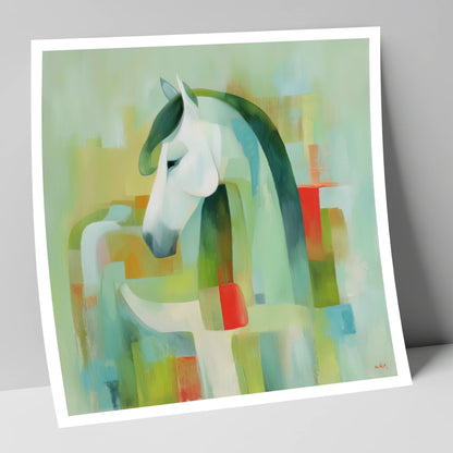 Modernist Mint Profile horse breed art print