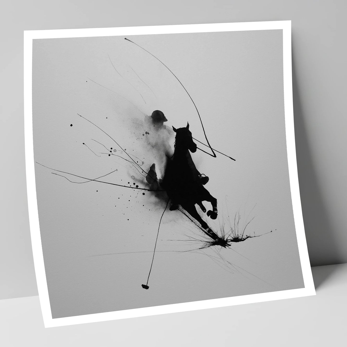 Phantom Polo Strike polo horse art print