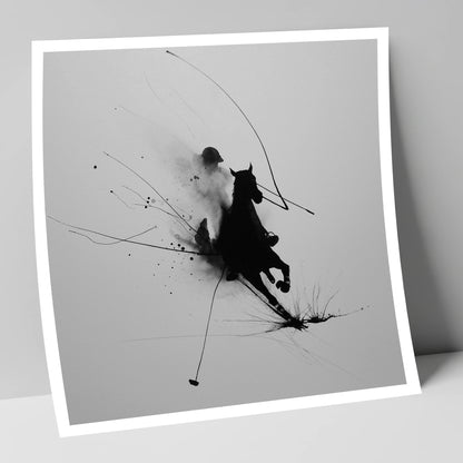 Phantom Polo Strike polo horse art print