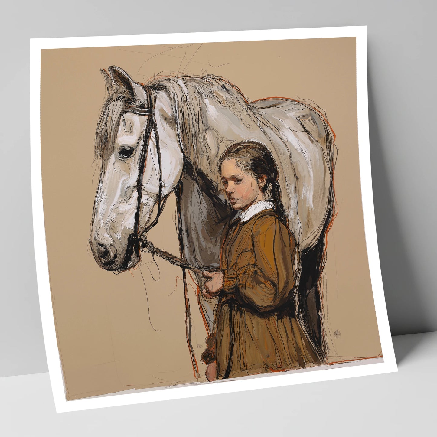 Gentle Guidance horse & rider art print