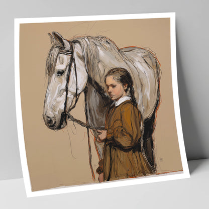 Gentle Guidance horse & rider art print