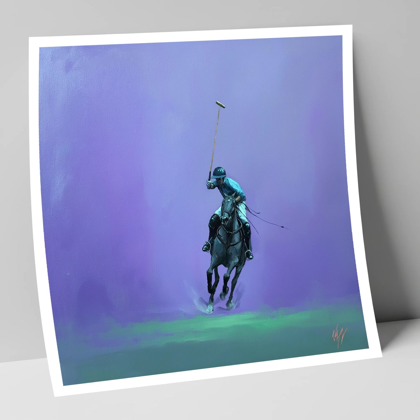 The Violet Chukka polo horse art print