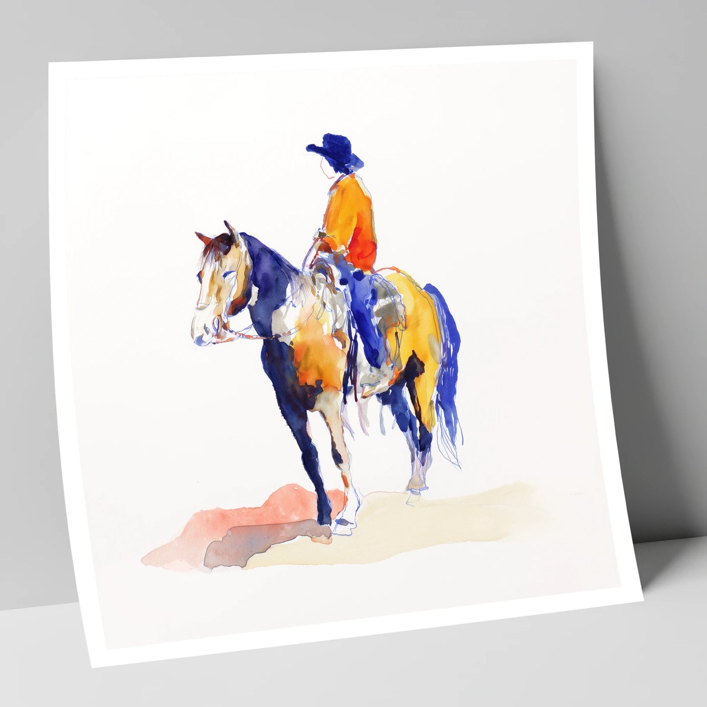 Vivid Western Rider western horse art print