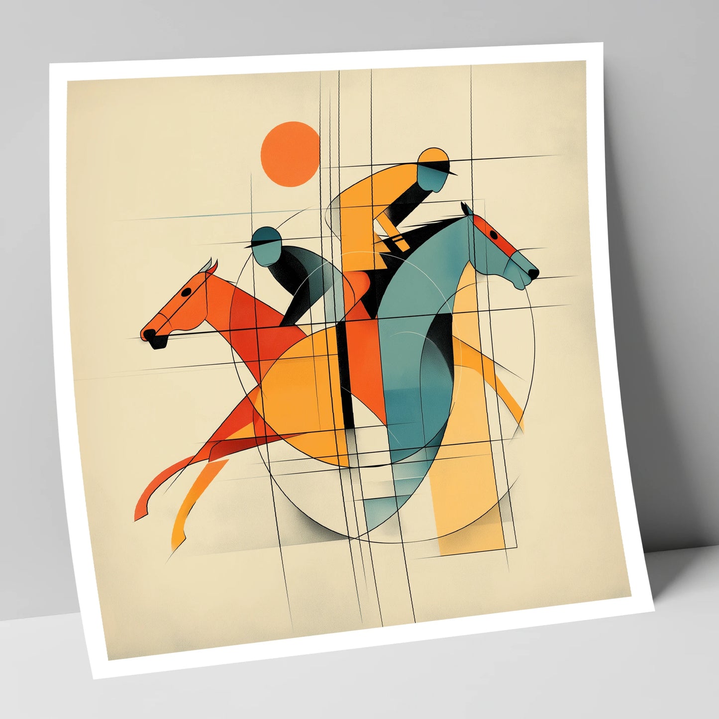 Geometry of the Gallop racing horse art print