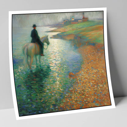 The Shimmering Shore beach horse art print