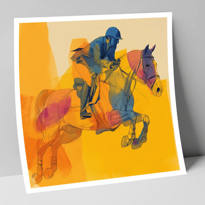 Flight in Colour show jumping horse art print